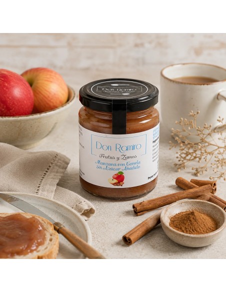 Compota de manzana y canela sin azúcar bodegón