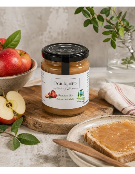 Compota de manzana sin azúcar bodegón